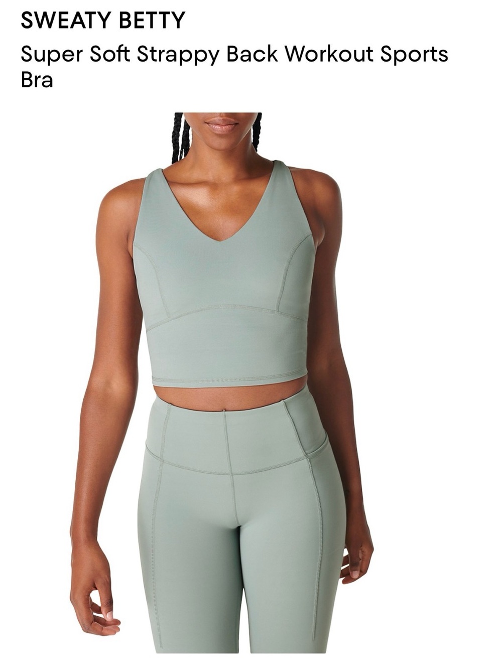 SWEATY BETTY Super Soft Strappy Back Workout Sports Bra MSRP $78